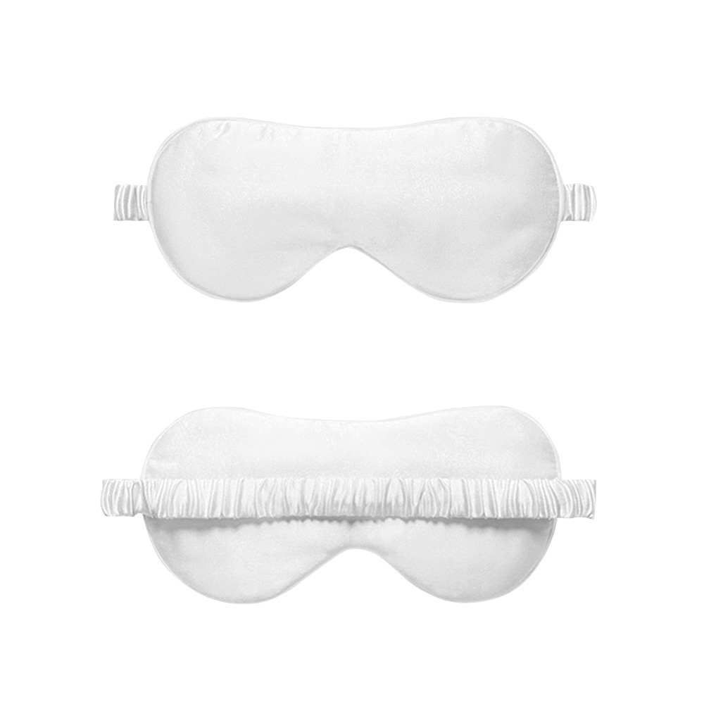 White Pure Silk Pillowcase And Eye Mask And Hair Scrunchies Set